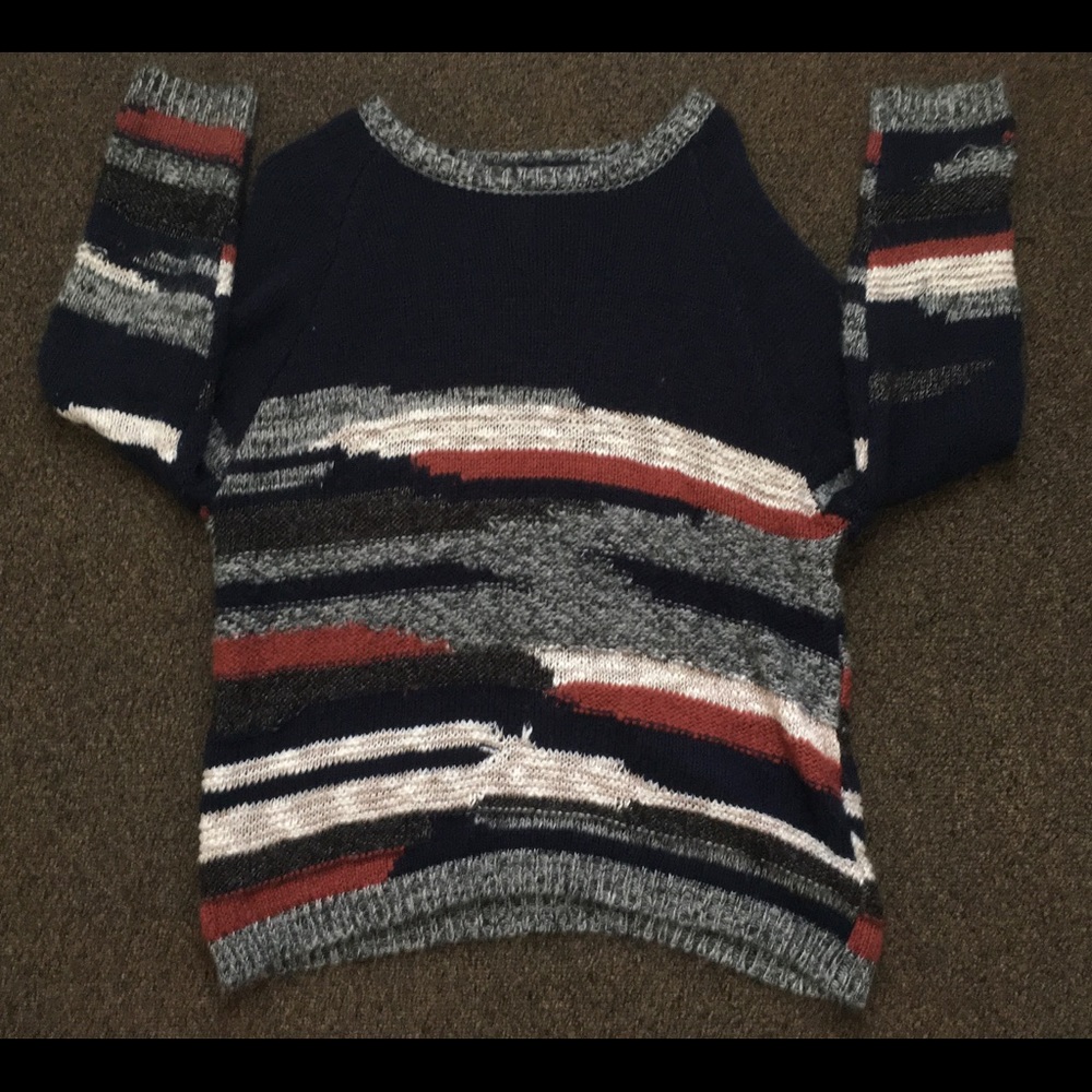 Blue Sweater with Stripes
